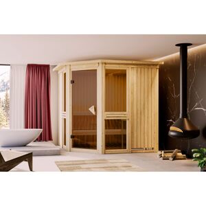 Sauna 'Ana 2' naturbelassen mit Kranz Ofen 9 kW integrierte Steuerung 210 x 202 x 210 cm