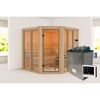 Sauna 'Airisa' naturbelassen Ofen 9 kW externe Steuerung 196 x 198 x 196 cm