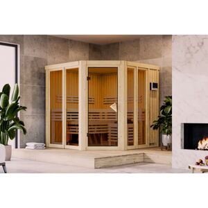 Sauna 'Airisa' naturbelassen 9 kW Bio externe Steuerung 196 x 198 x 196 cm