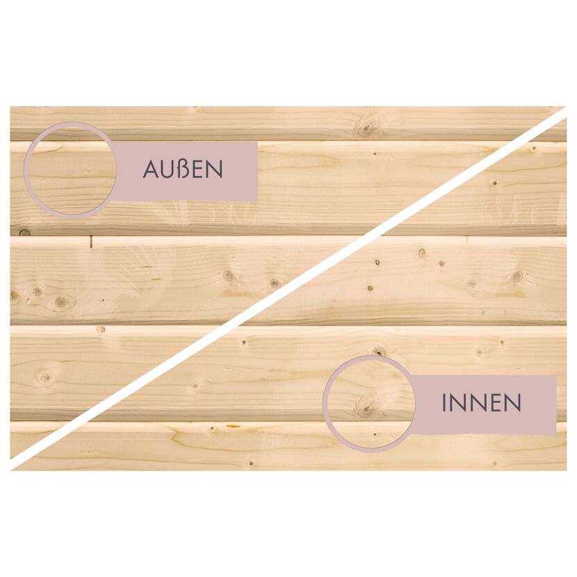 Sauna 'Airisa' naturbelassen mit Kranz 196 x 202 x 210 cm