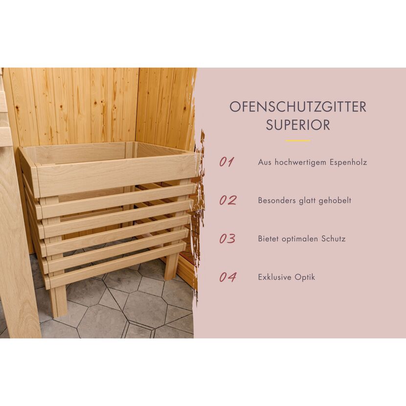 Sauna 'Airisa' naturbelassen mit Kranz Ofen 9 kW integrierte Steuerung 196 x 202 x 210 cm