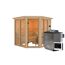 Sauna 'Airisa' naturbelassen mit Kranz 9 kW Bio externe Steuerung 210 x 202 x 210 cm