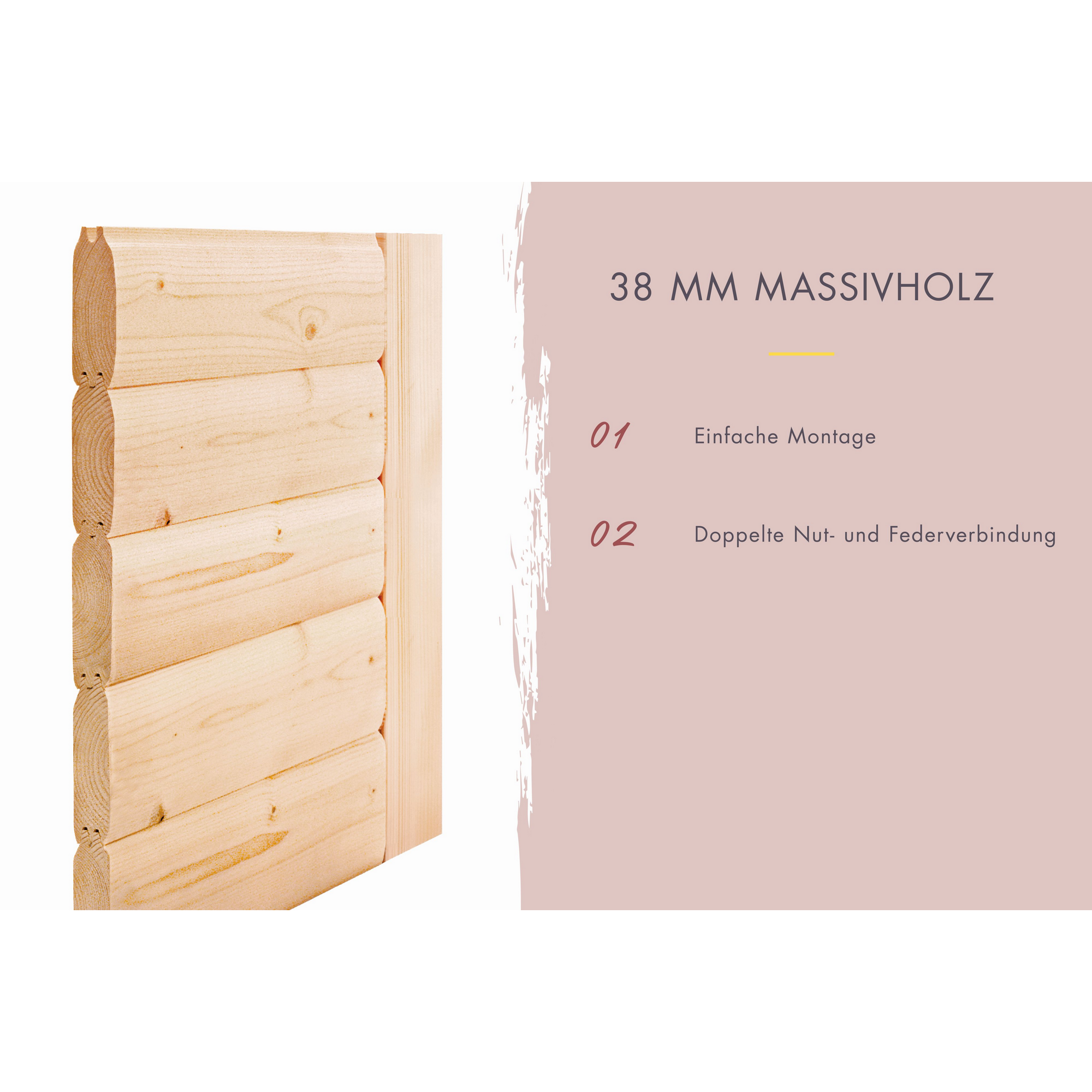 Sauna 'Yumalie' naturbelassen 158 x 207 x 158 cm