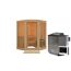 Sauna 'Yumalie' naturbelassen 9 kW Bio externe Steuerung 158 x 207 x 158 cm