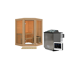 Sauna 'Yumalie' naturbelassen 9 kW Bio externe Steuerung 158 x 207 x 158 cm