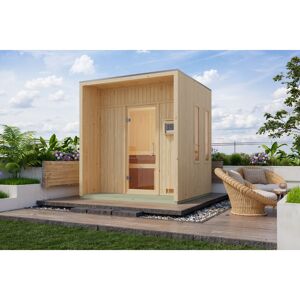 Saunahaus 'Orcadia' naturbelassen Ofen 9 kW Bio externe Steuerung 219,5 x 244 x 216,5 cm