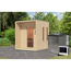 Saunahaus 'Orcadia' naturbelassen Ofen 9 kW Bio externe Steuerung 219,5 x 244 x 216,5 cm