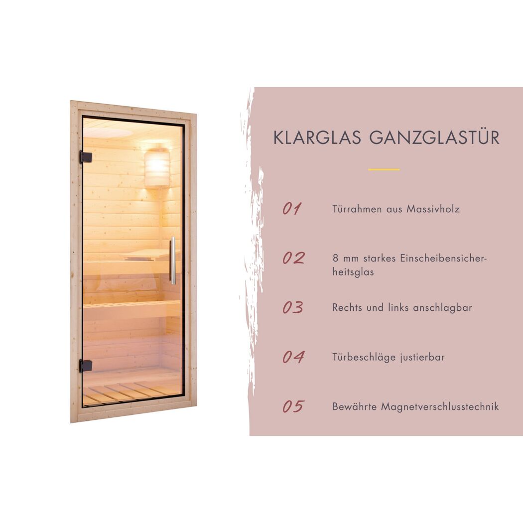Saunahaus 'Aressa 2' naturbelassen / graualuminium Ofen 9 kW externe Steuerung 231 x 231,5 x 276 cm