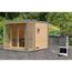 Saunahaus 'Aressa 3' naturbelassen / graualuminium Ofen 9 kW Bio externe Steuerung 276 x 231,5 x 276 cm