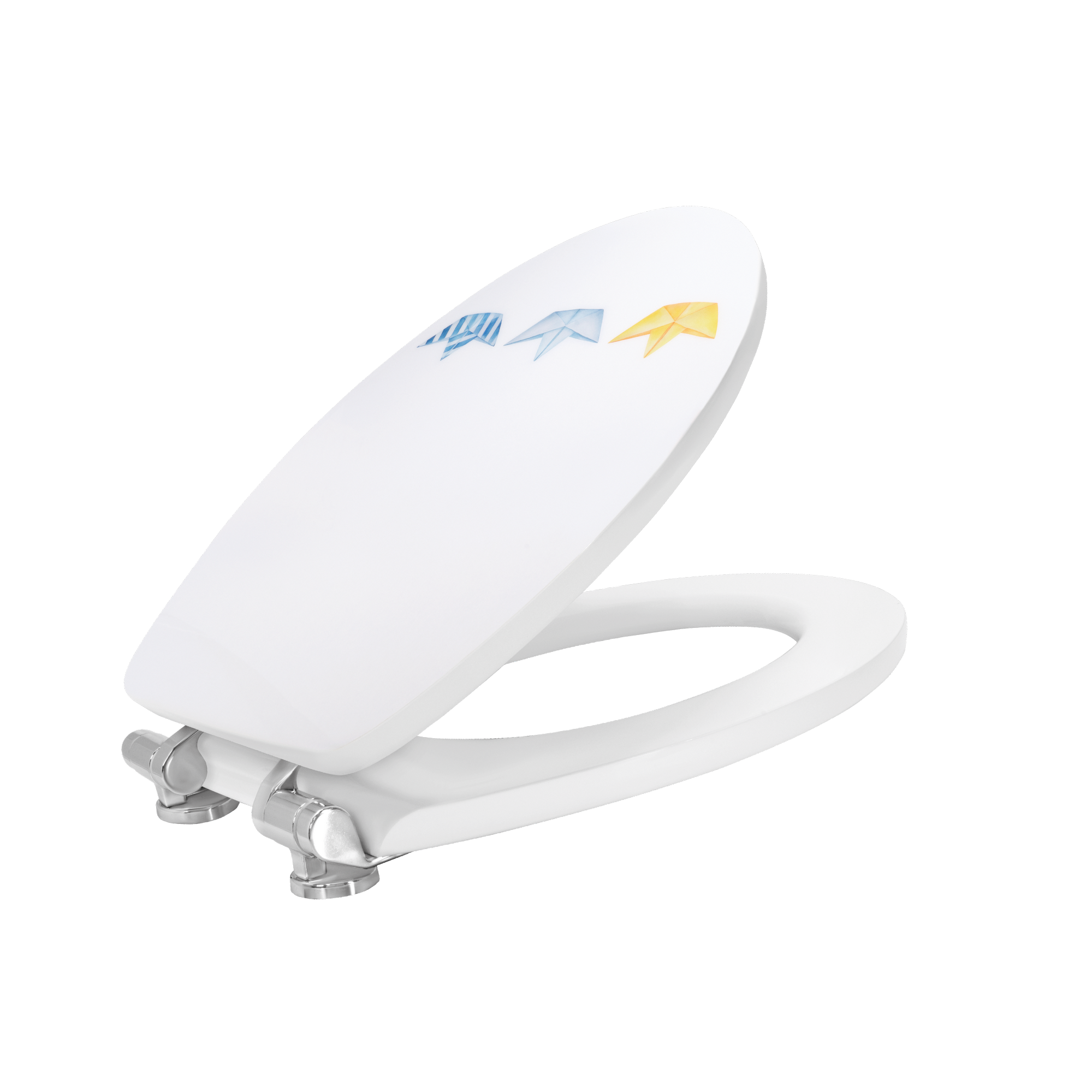 WC-Sitz 'Papierboote' mit Absenkautomatik mehrfarbig Holzkern