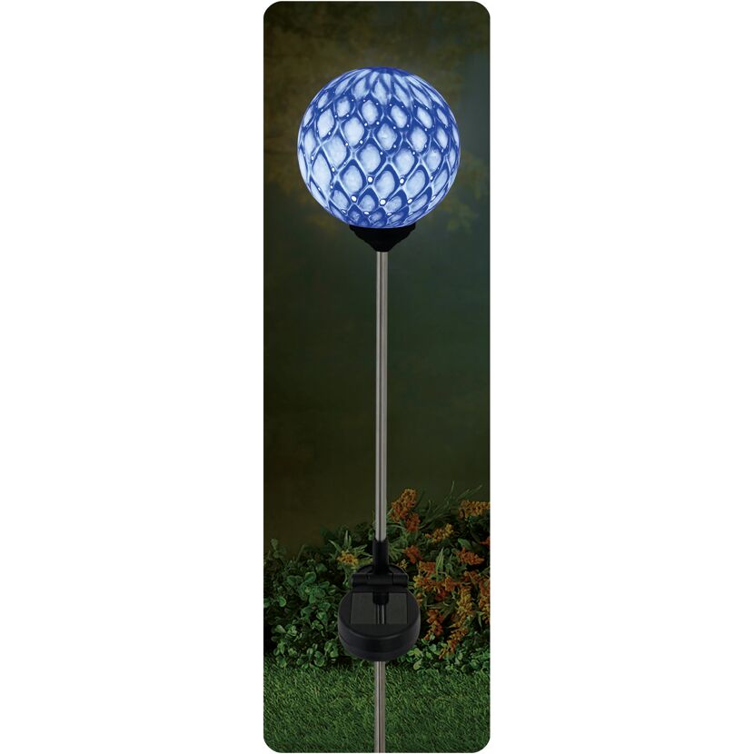 Solar Dekolicht 'Kugel' blau Ø 10 x 76 cm