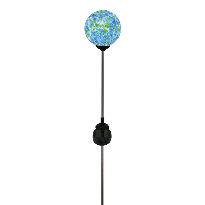 Solar Dekolicht 'Kugel' blau marmoriert Ø 10 x 76 cm