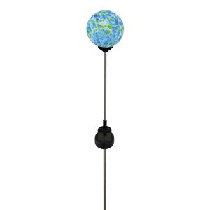 Solar Dekolicht 'Kugel' blau marmoriert Ø 10 x 76 cm