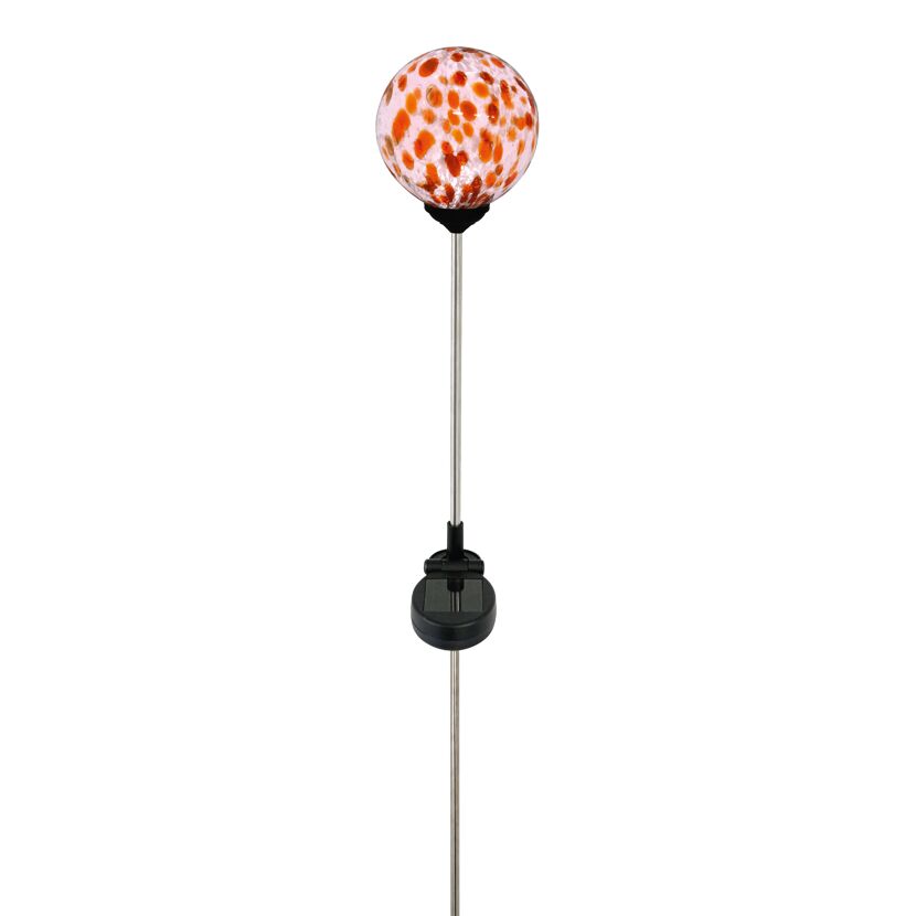 Solar Dekolicht 'Kugel' rot marmoriert Ø 10 x 76 cm