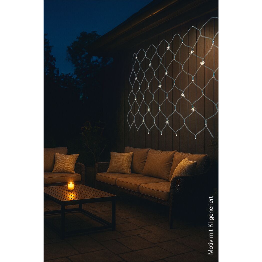 Solar-Lichterkette warmweiß IP 44 110 x 100 cm