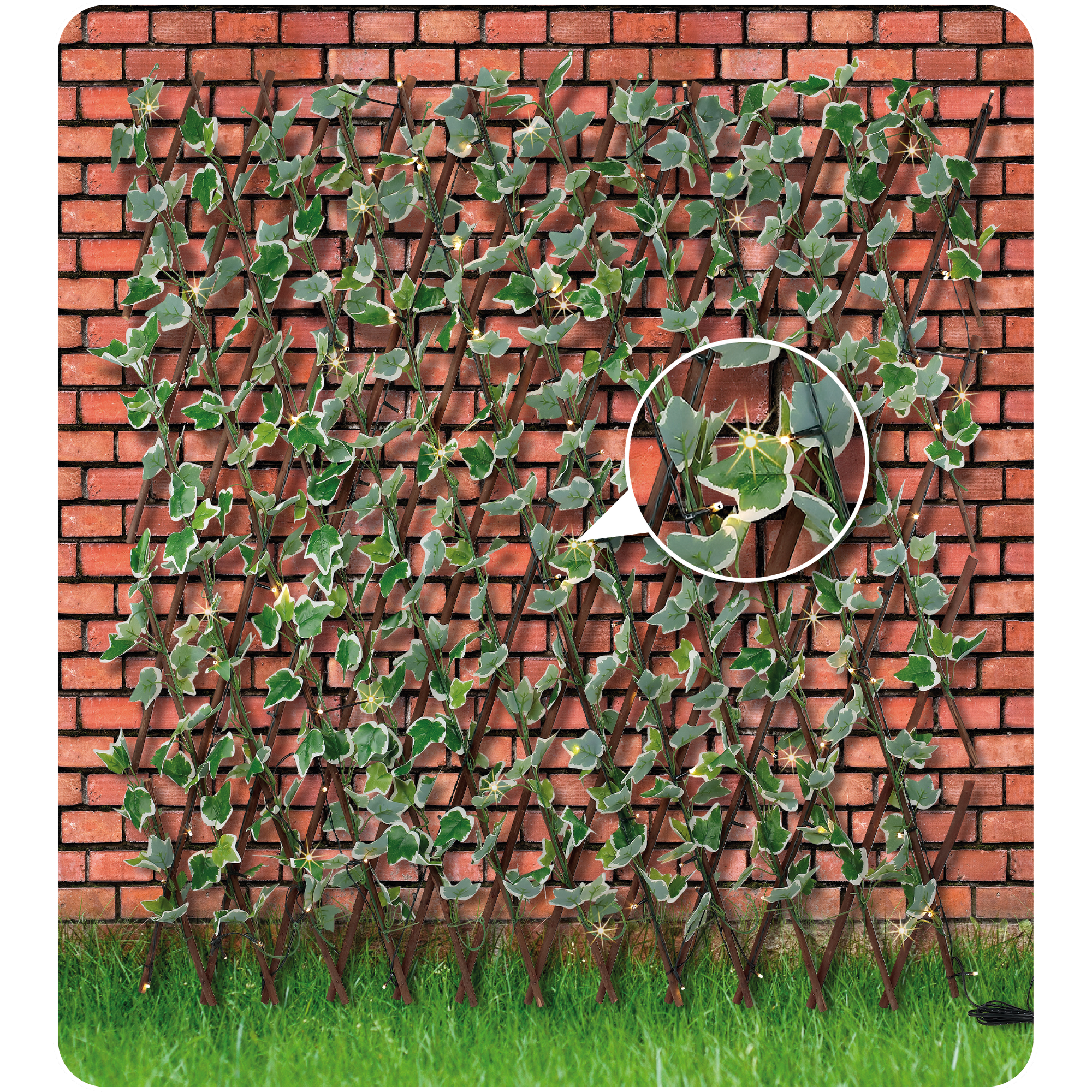 Solar Deko-Spalier 'Efeu' mit 100 LED´s 20/300 x 63/120 cm