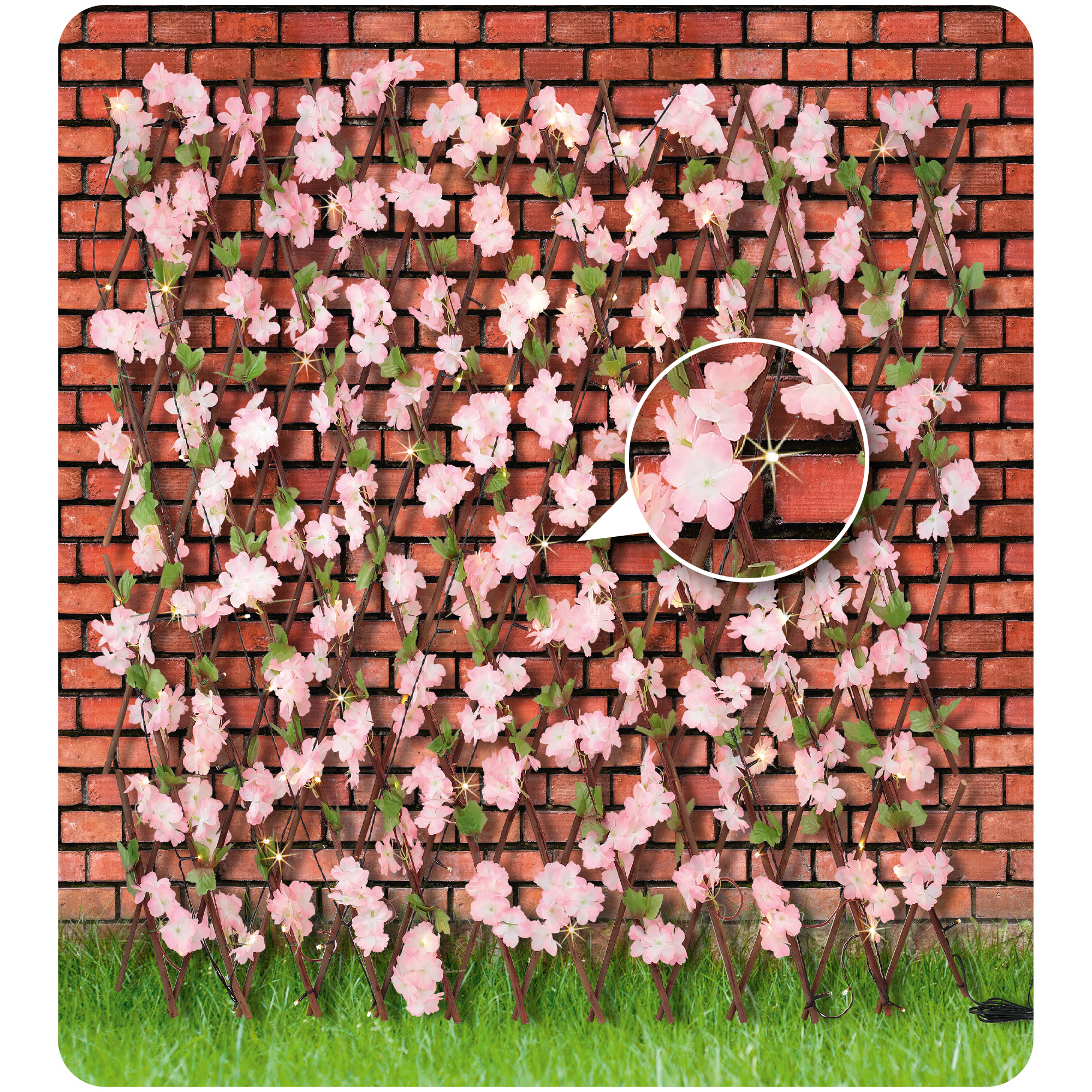 Solar Deko-Spalier 'Blumen' mit 100 LED´s 20/300 x 63/120 cm