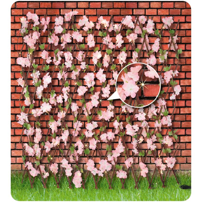 Solar Deko-Spalier 'Blumen' mit 100 LED´s 20/300 x 63/120 cm