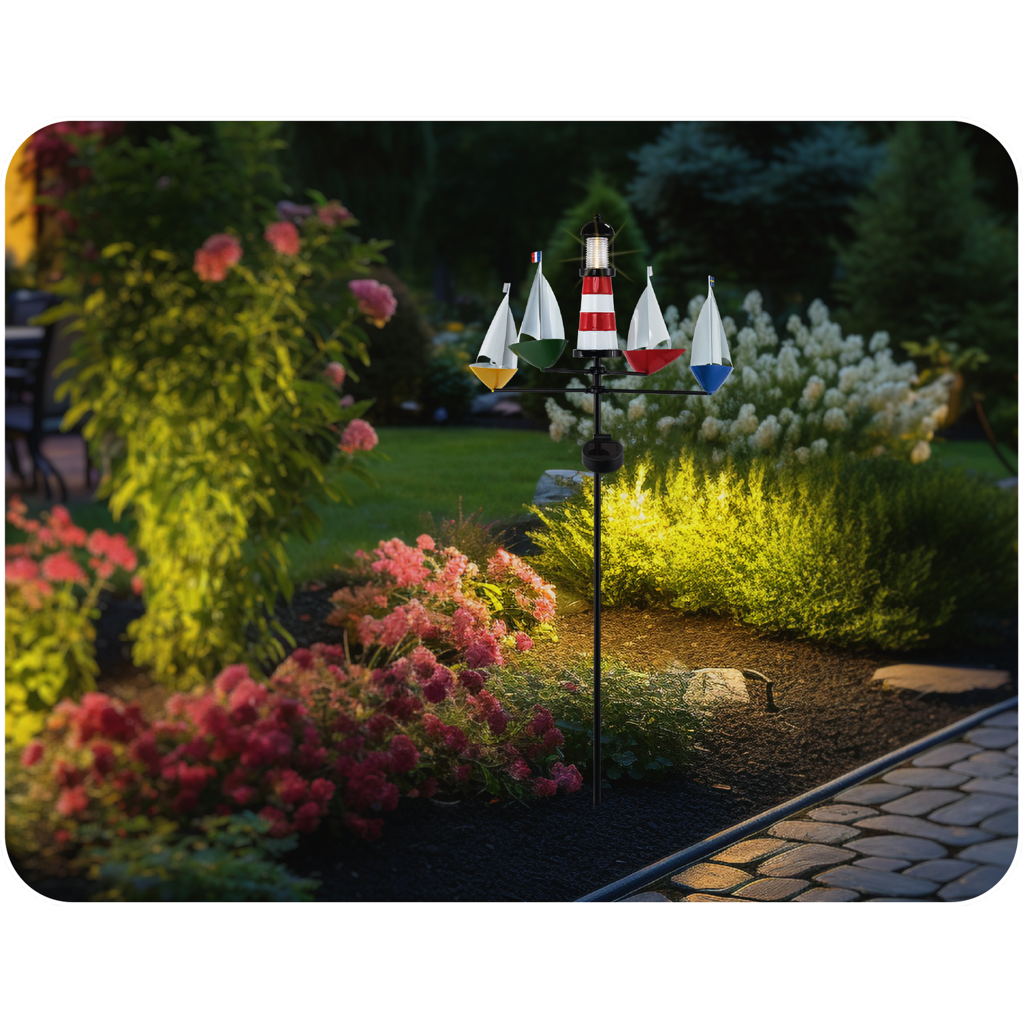 Solar Dekolicht 'Boote' mehrfarbig 40 x 100 cm