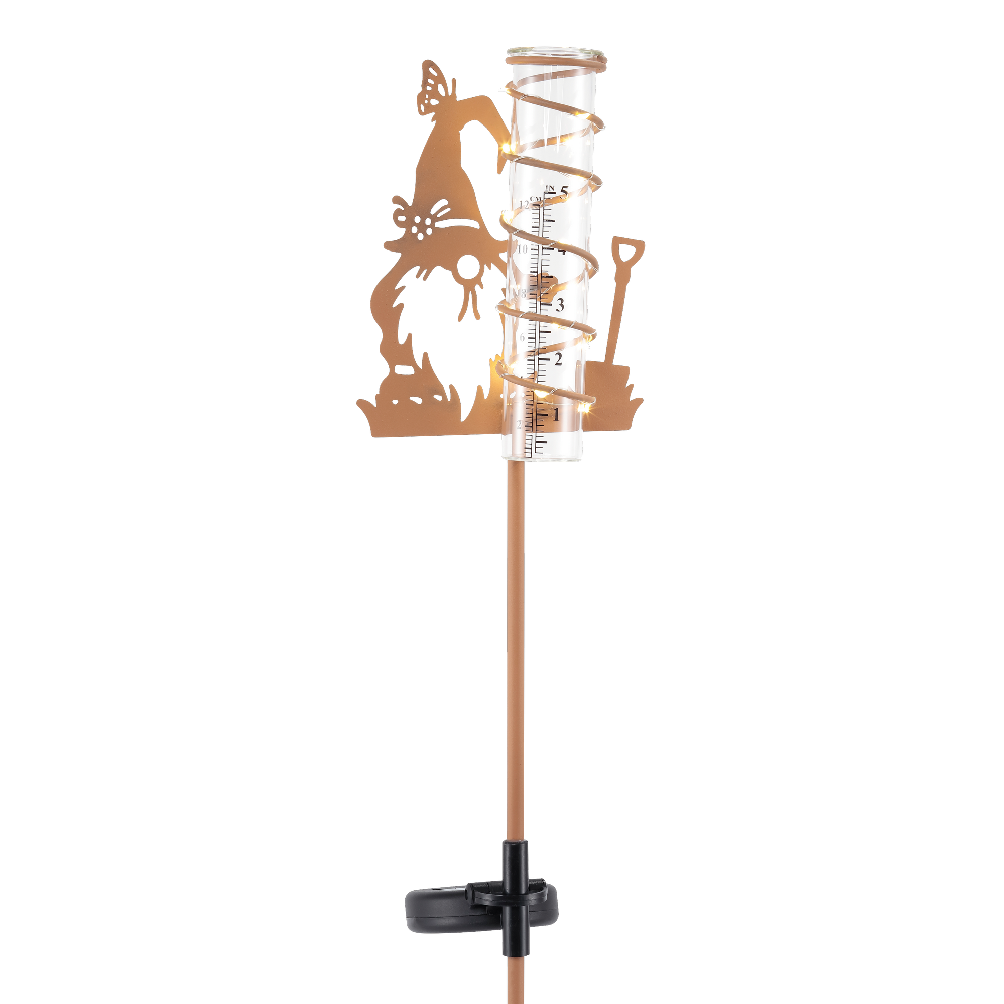 Solar Dekolicht mit Regenmesser kupferfarben 14 x 83,5 cm