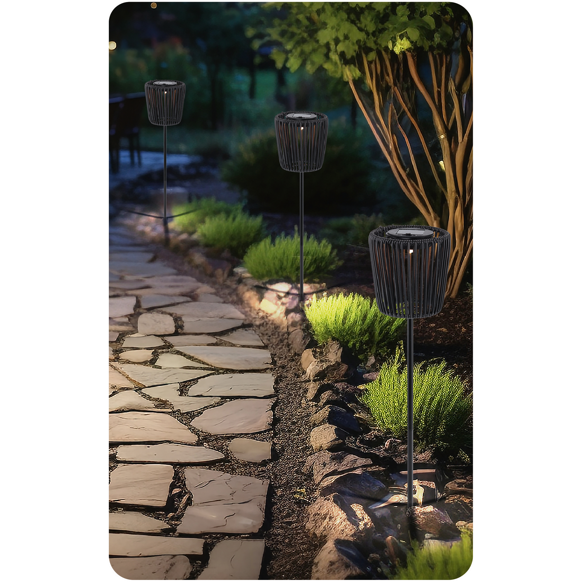 Solar Dekolicht schwarz Ø 12 x 52 cm