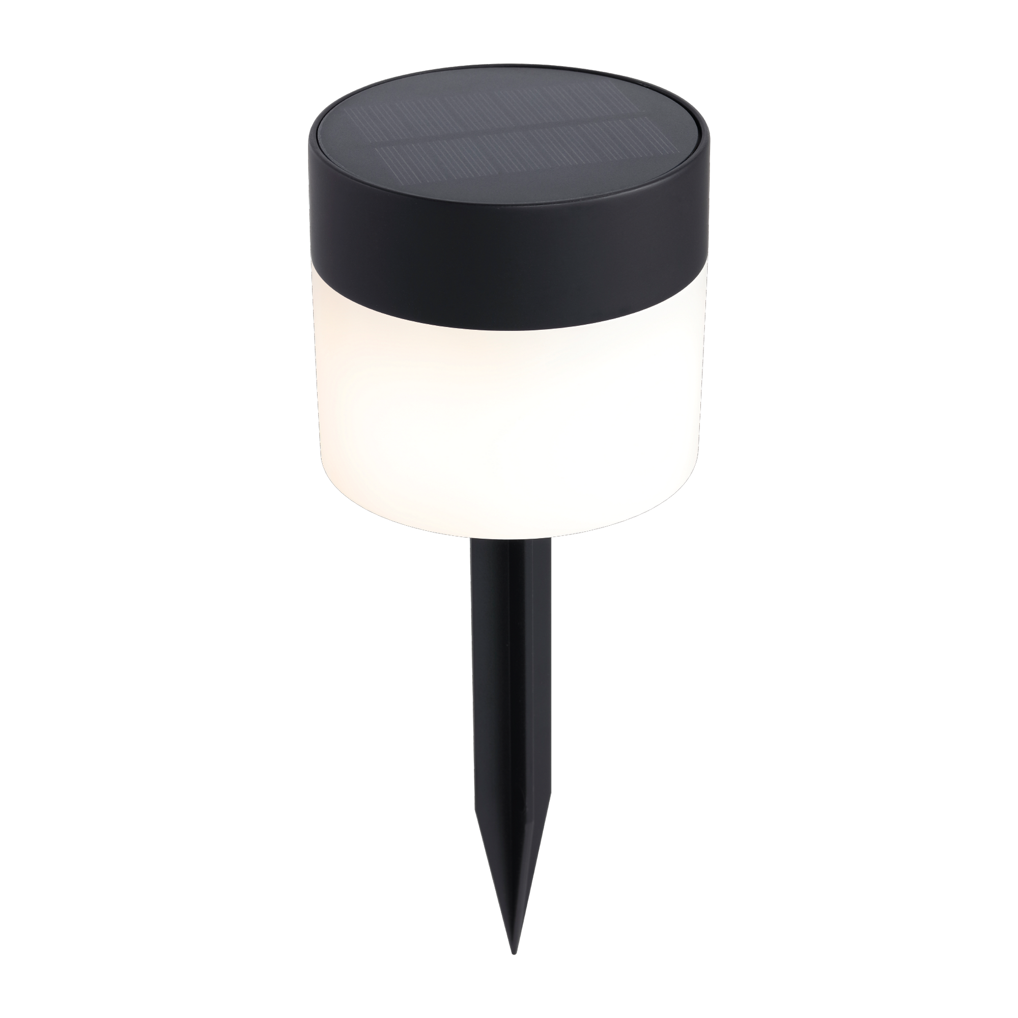 Solar Leuchte 3in1 weiß/schwarz USB-C rund Ø 9,7 x 8,6 cm