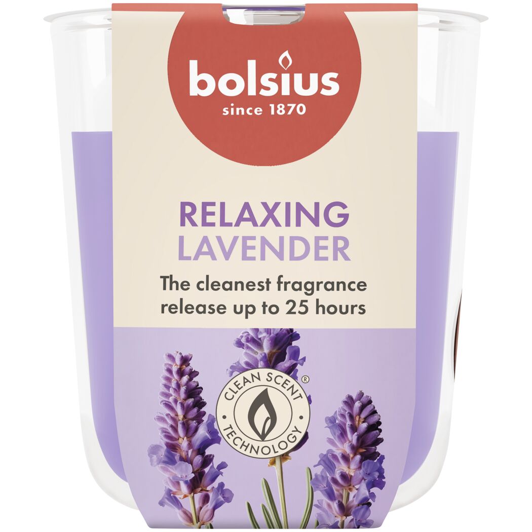 Bolsius Duftkerze 'True Scents' Lavendelduft lila im Glas