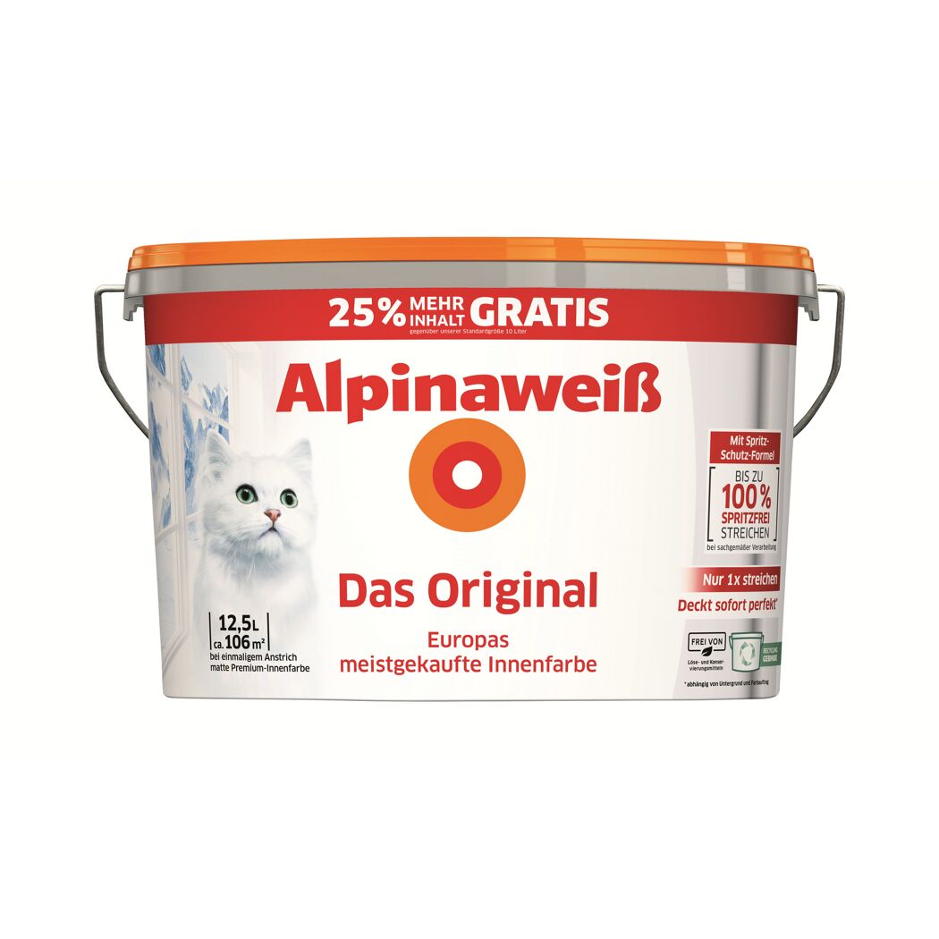 Wandfarbe 'Das Original' weiß matt 12,5 l