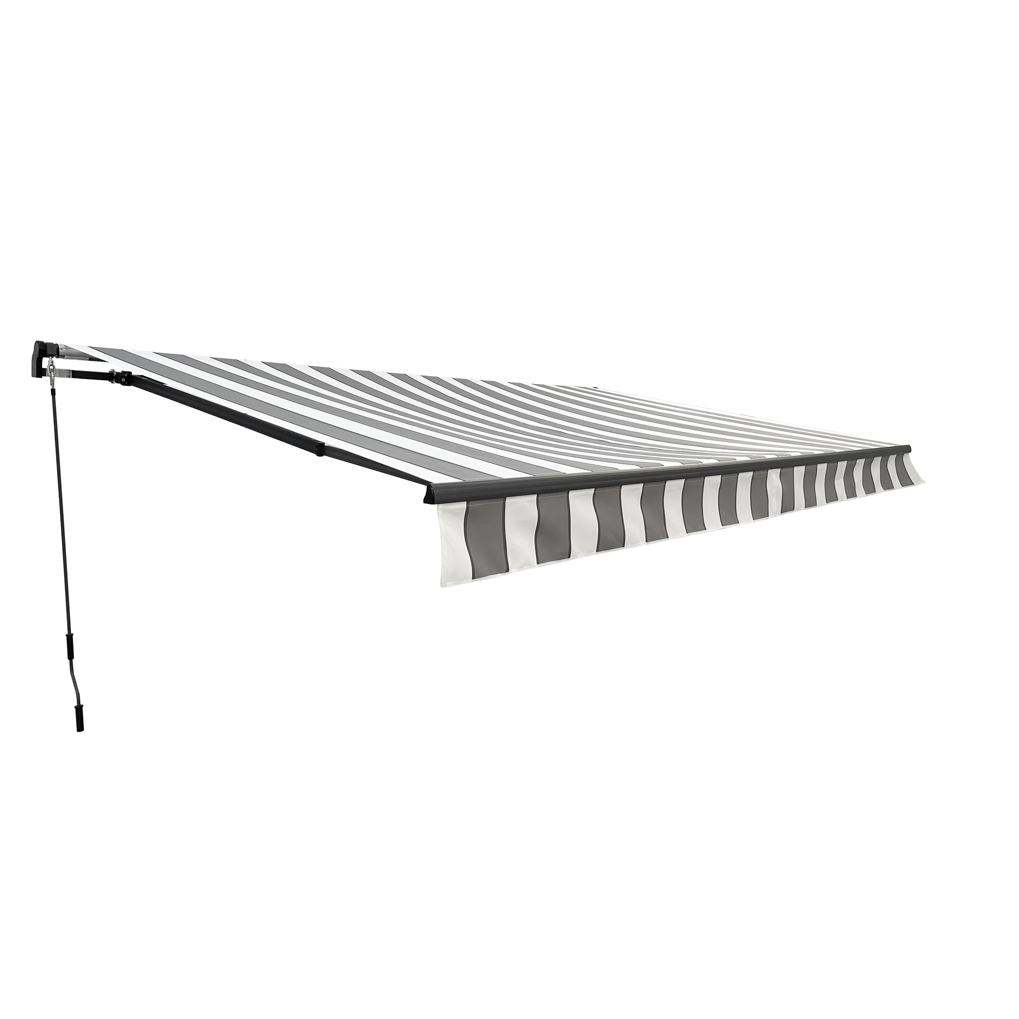 Gelenkarm-Markise mit Kurbel grau/weiß 4,95 x 3 m
