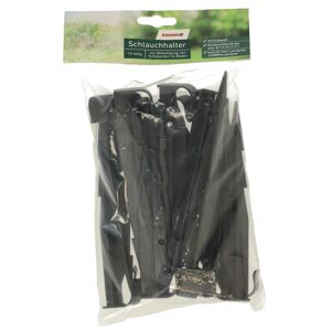 Schlauchhalter mit Erdspieß schwarz 15-teilig