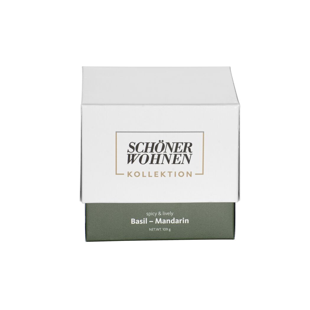 Verpackung Duftkerze Schöner Wohnen Basil Mandarin