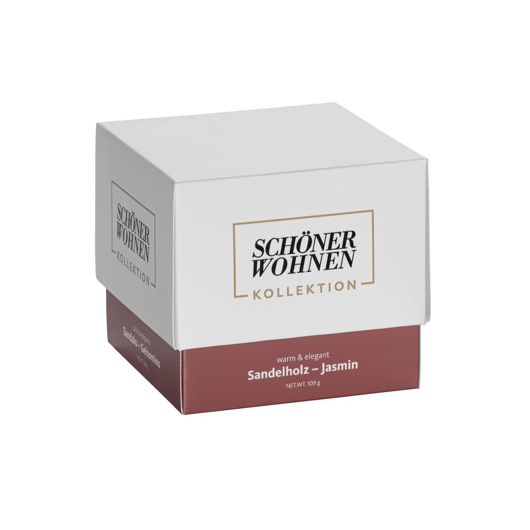 Verpackung der SCHÖNER WOHNEN Duftkerze Sandelholz-Jasmin