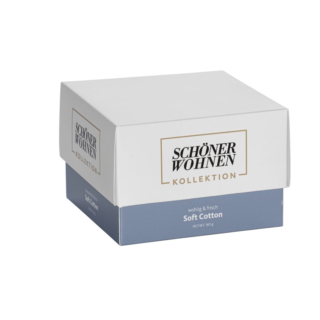 Verpackung der Duftkerze 'Soft Cotton' von SCHÖNER WOHNEN.