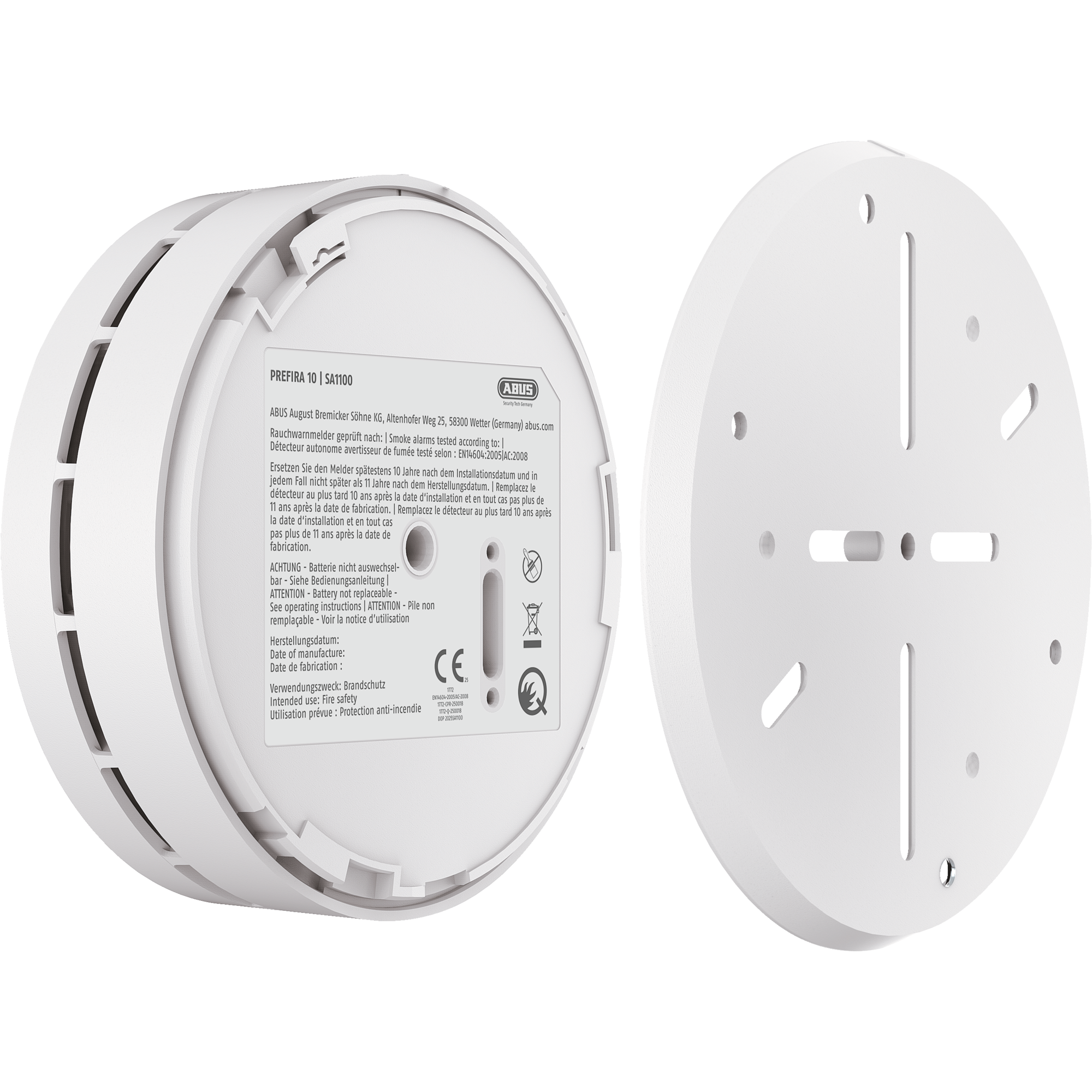 Rauchwarnmelder 'Prefira 10' mit 10-Jahresbatterie
