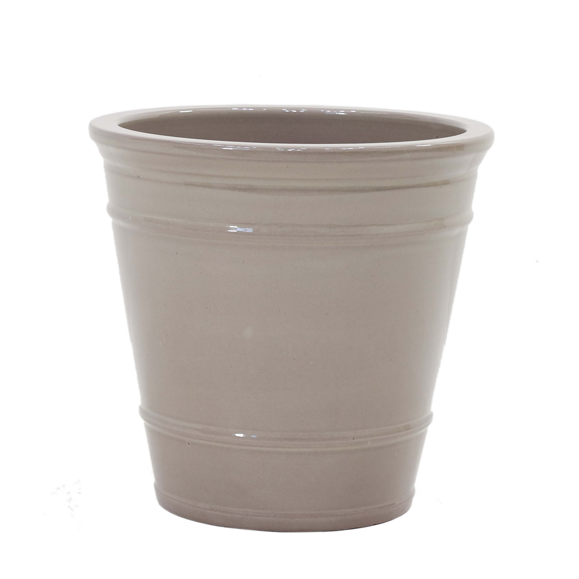 Pflanzgefäß 'Aalst' sandfarben Ø 28 x 27 cm