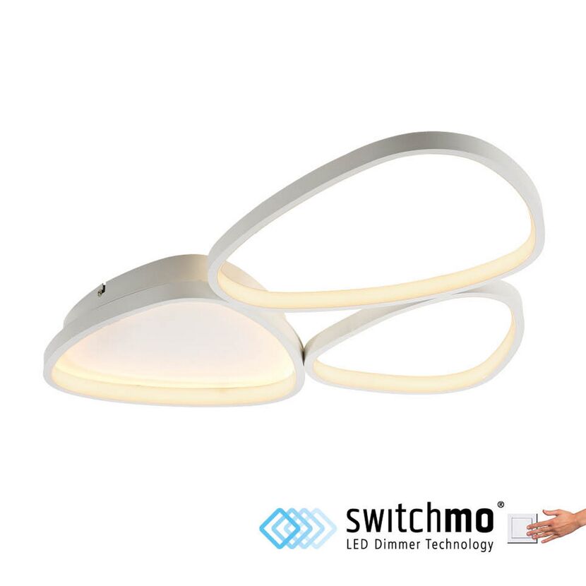 LED-Deckenleuchte 'Pebbles' 70 x 47 cm weiß