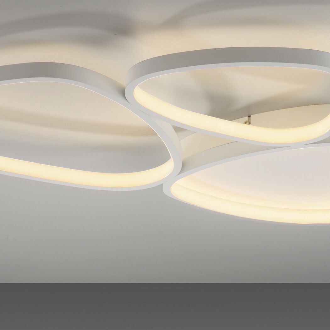 LED-Deckenleuchte 'Pebbels' dimmbar 31 W 3800 lm warmweiß 69,5 x 6,2 x 46,5 cm