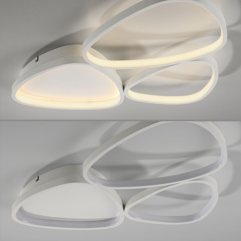 LED-Deckenleuchte 'Pebbels' dimmbar 31 W 3800 lm warmweiß 69,5 x 6,2 x 46,5 cm