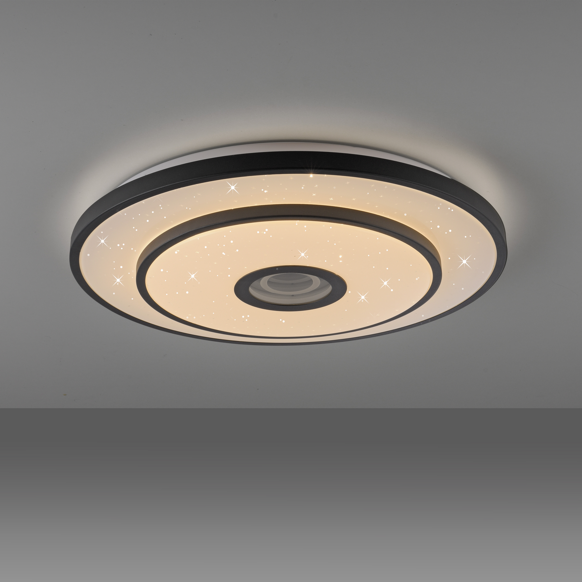 LED-Deckenleuchte 'Turanus' Ø 50 cm schwarz mit Sterneffekt