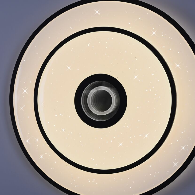 LED-Deckenleuchte 'Turanus' Ø 50 cm schwarz mit Sterneffekt