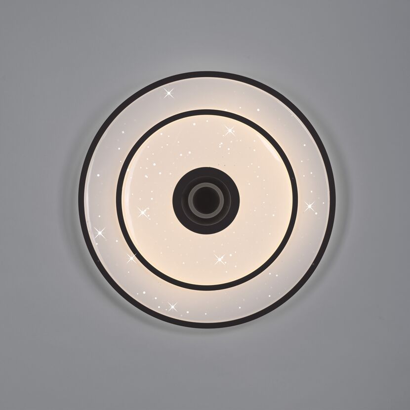 LED-Deckenleuchte 'Turanus' Ø 50 cm schwarz mit Sterneffekt