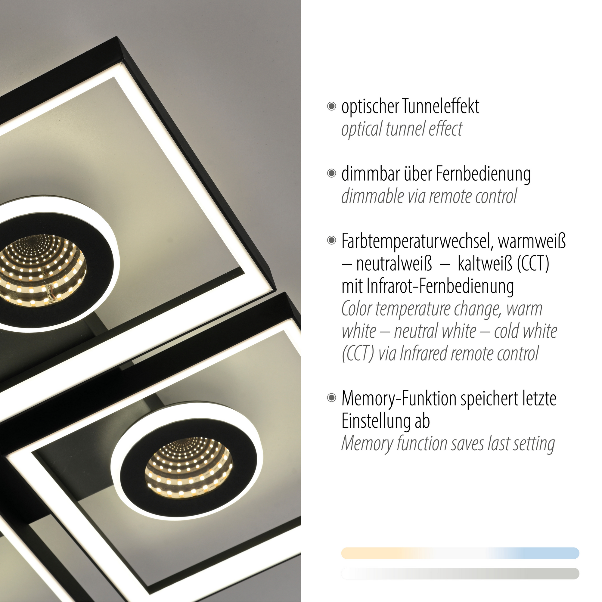 LED-Deckenleuchte 'Traforo' 53 x 53 cm schwarz