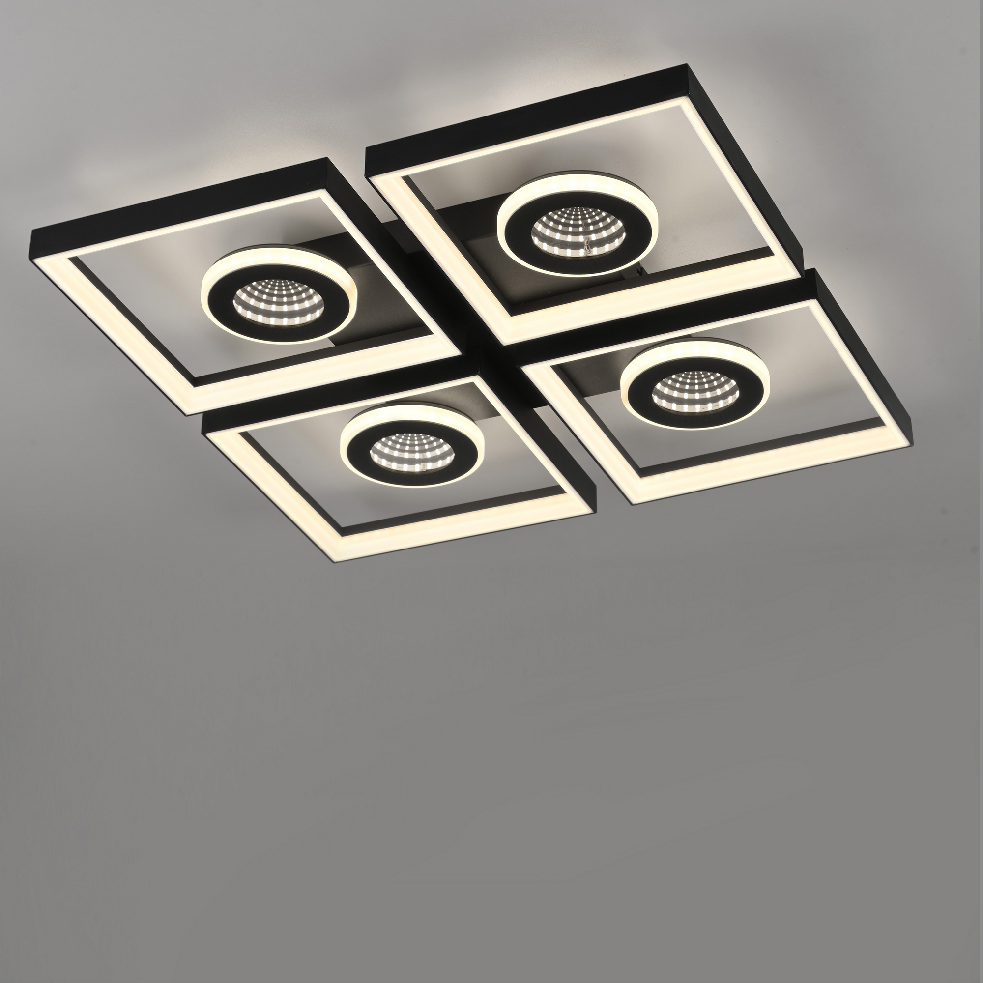 LED-Deckenleuchte 'Traforo' 53 x 53 cm schwarz