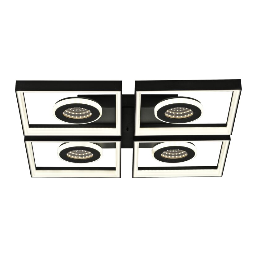 LED-Deckenleuchte 'Traforo' 53 x 53 cm schwarz