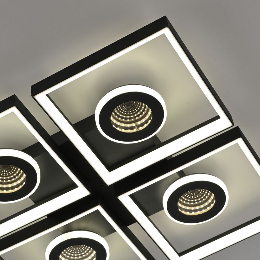 LED-Deckenleuchte 'Traforo' 53 x 53 cm schwarz