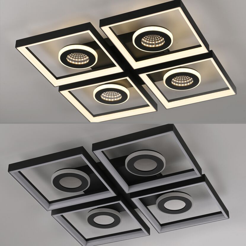 LED-Deckenleuchte 'Traforo' 53 x 53 cm schwarz