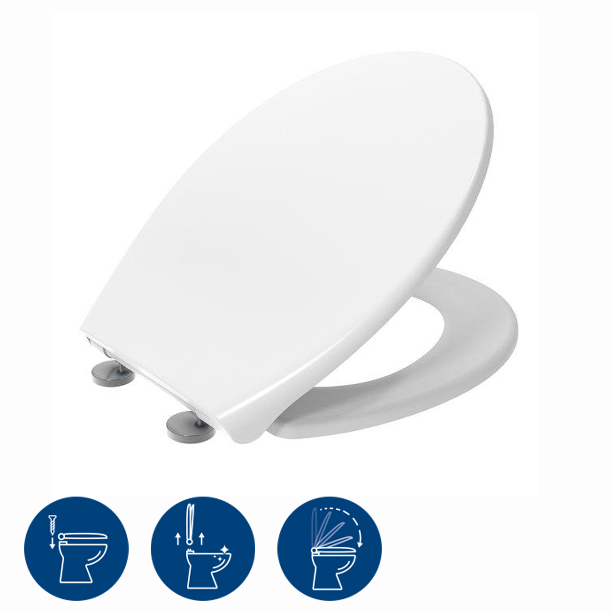 WC-Sitz 'Cosenza' mit Absenkautomatik weiß Duroplast