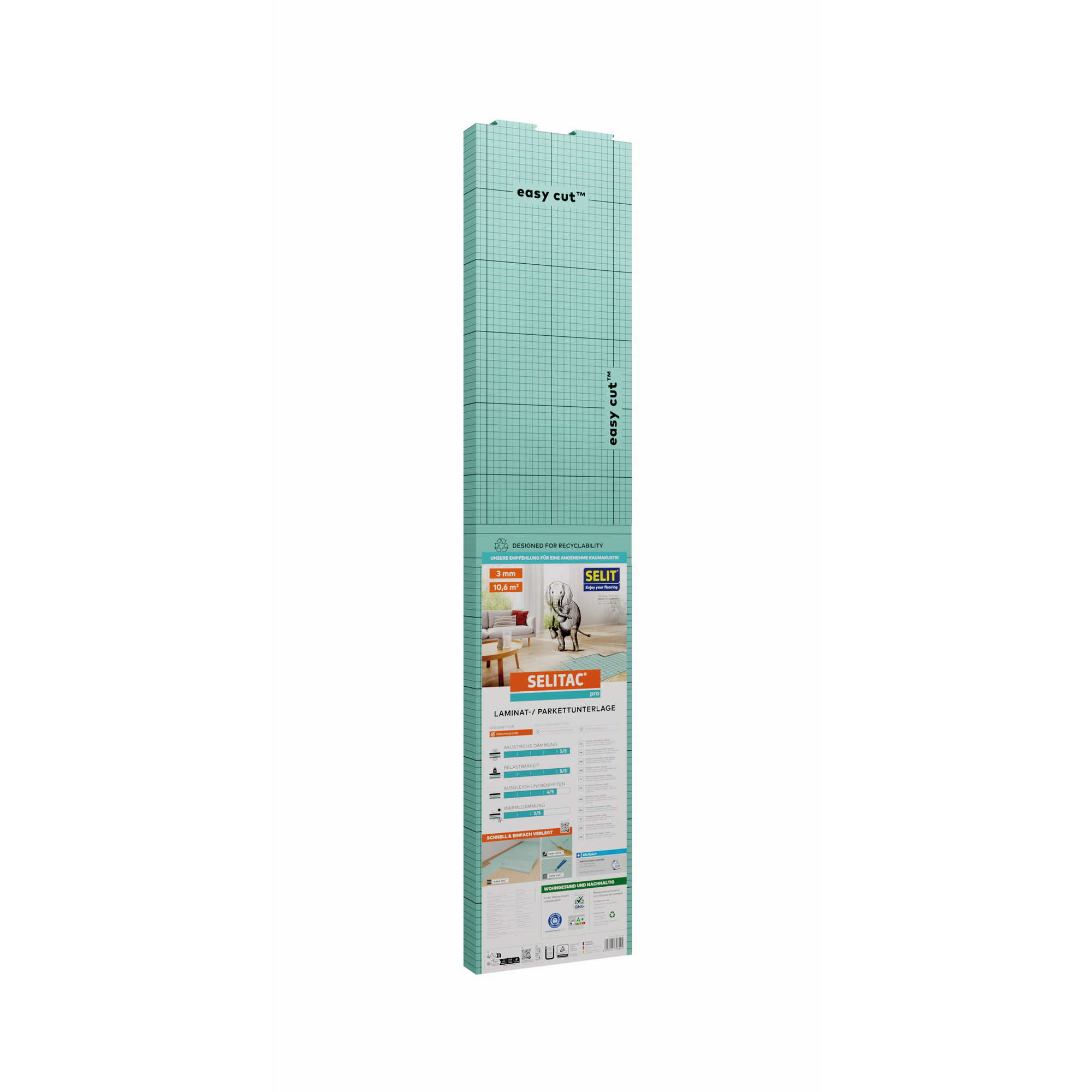 Laminat- und Parkettunterlage 'Selitac pro' 3 mm, 1 x 10 m, 12,5 m²
