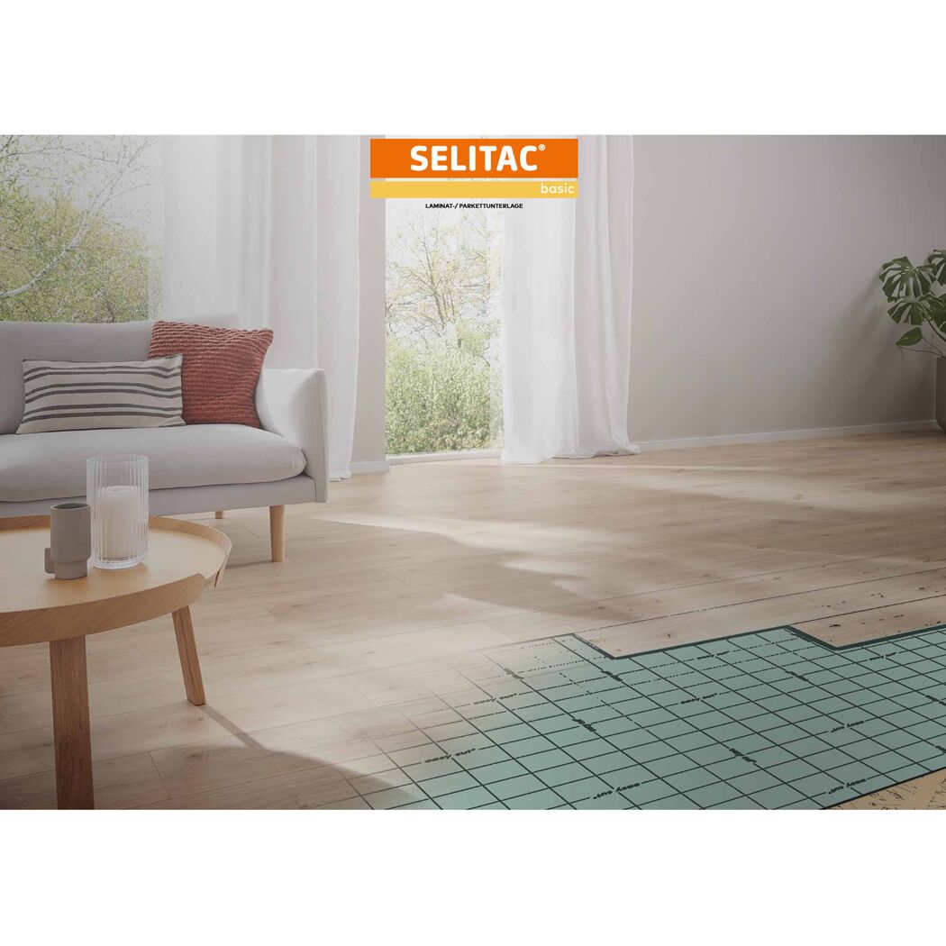 Parkett- und Laminatunterlage 'Selitac Basic' 2,2 mm, 1 x 25 m, 25 m²
