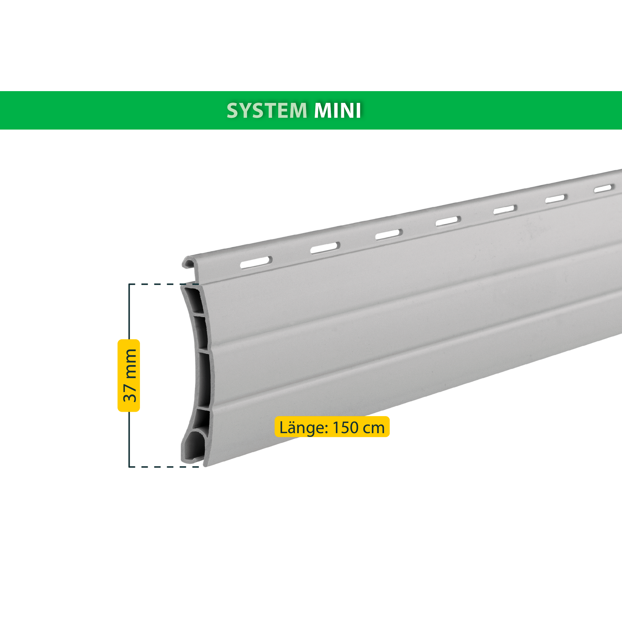 Rollladenprofil 'Mini' 150 cm grau